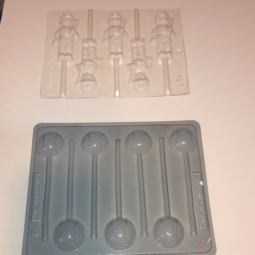 Baseball player and baseball candy mold set
